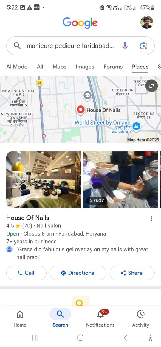 Google Maps result screenshot 1